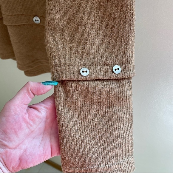 Franck Anna Paris, By FA Concept, Tan Rib Button Detail Crew Sweater, Si… - Picture 4 of 10